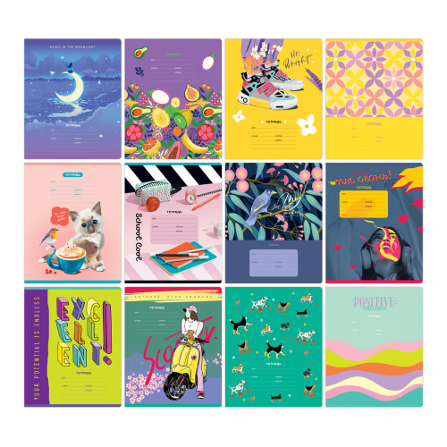 Тетрадь клетка 24л. BG Mix-12. Девочки