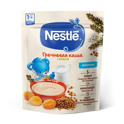 Каша молочная Nestle гречневая с курагой 200 г с 6 месяцев