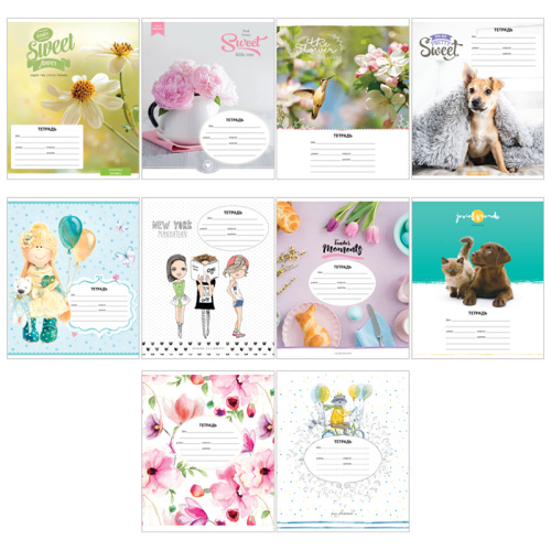 Тетрадь косая линия 12л. ArtSpace Микс. Для девочек
