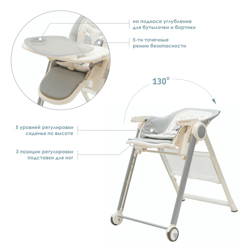 Стульчик для кормления iLovi Safety (Grey)