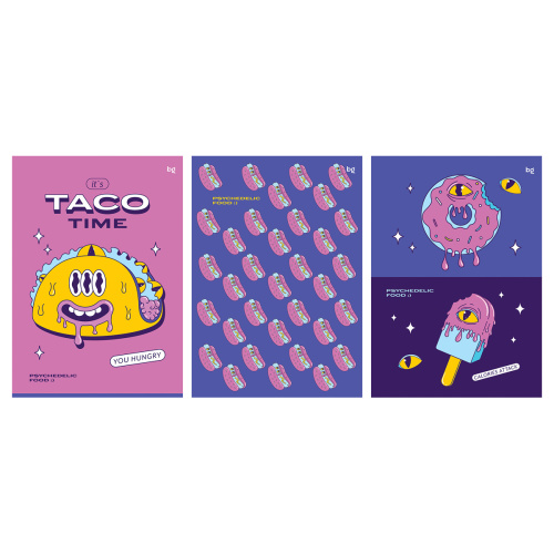 Тетрадь клетка 96л. А4 BG Время для еды