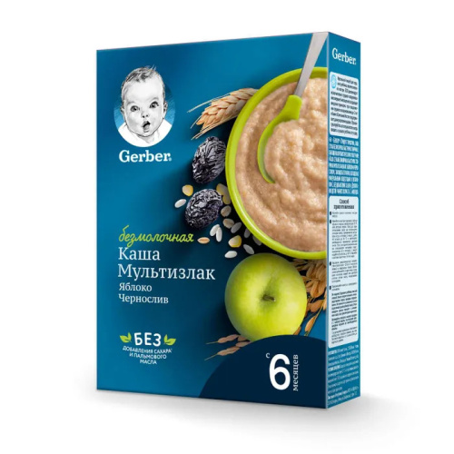Каша безмолочная Gerber мультизлаковая яблоко чернослив 180г
