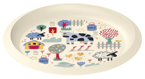 Набор посуды Idiland с принтом фермы (тарелка с декором D215мм, миска с декором D130мм, кружка 280мл)